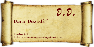 Dara Dezső névjegykártya